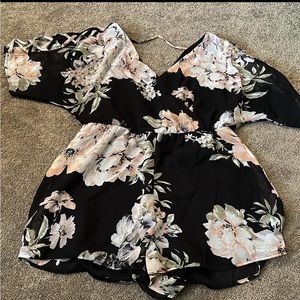 Black rose romper
